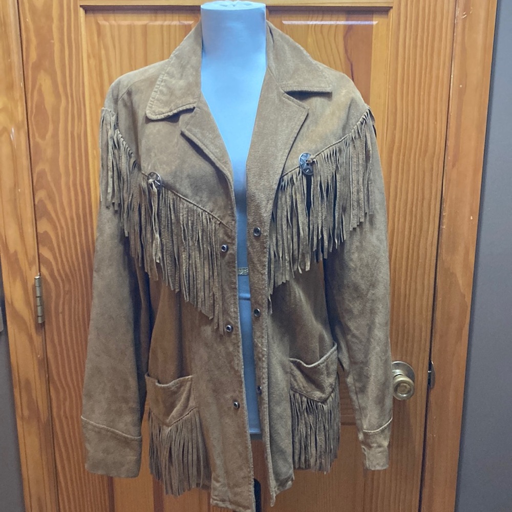 Sculls suede fringe jacket